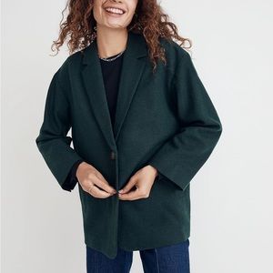 NWT Madewell Brushed Oversized Dorset Blazer in Heather Dark Palm Melange